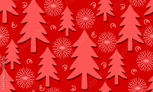 Seamless background template with cute abstract trees, seamless repeat design for fabric, home decor, and seasonal packaging.