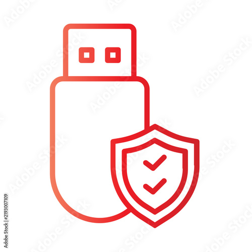 USB security gradient icon