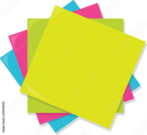 Colorful adhesive notes stacked together creating a vibrant office reminder composition