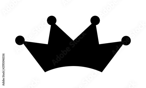 Принти на полотні Black crown icon silhouette, royal symbol for leadership, luxury, achievement, a