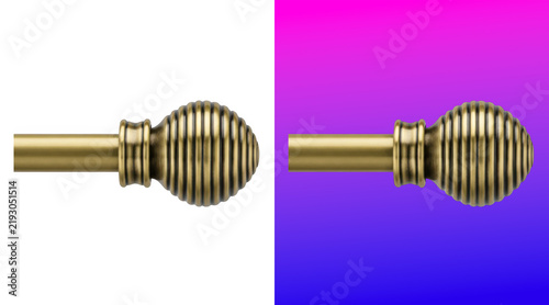 Elegant brass curtain rod finial
