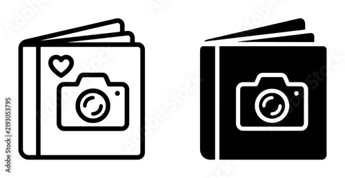 Photography Album Icons, Camera Photo Book Symbols, Memory Keeper Graphics, Vector Art for Photography Business and Personal Projects