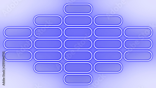Glassmorphism Rounded Pill UI Grid Overlay 8K Blue Futuristic HUD Panel Collection Isolated Transparent Background