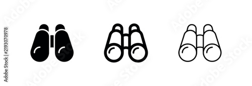 Obraz na płótnie Binoculars Icon Set, Vision and Discovery Symbol