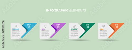 Business infographic template design icons 4 options or steps