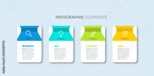 Business infographic template design icons 4 options or steps