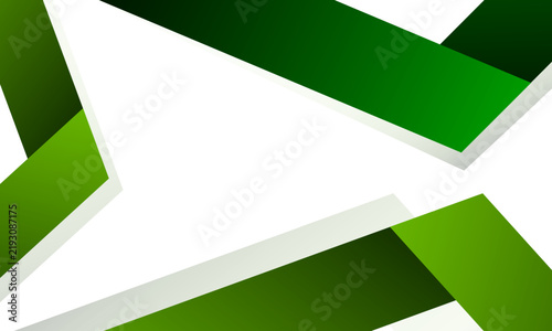 Abstract white background with green ribbon. Vector illustration