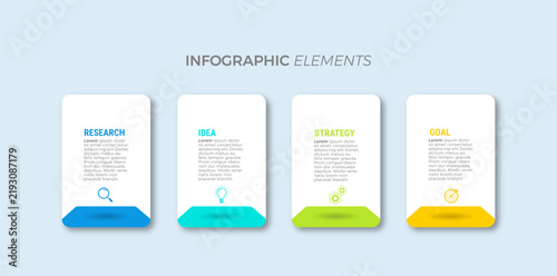 Business infographic template design icons 4 options or steps
