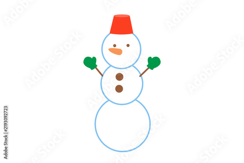 Plakat シンプルでかわいい雪だるまのイラスト
