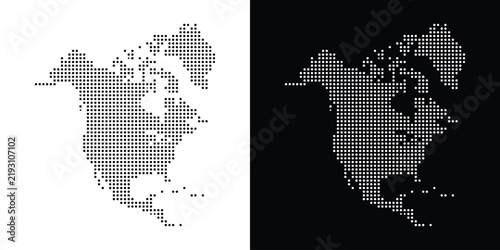 Dotted map of north america