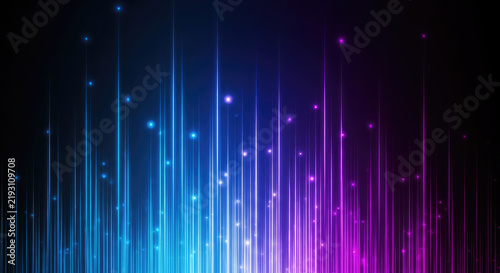 Vertical streaks of light create a dynamic, abstract background. Small, glowing dots of color are scattered throughout the image, adding a sense of sparkle and movement.