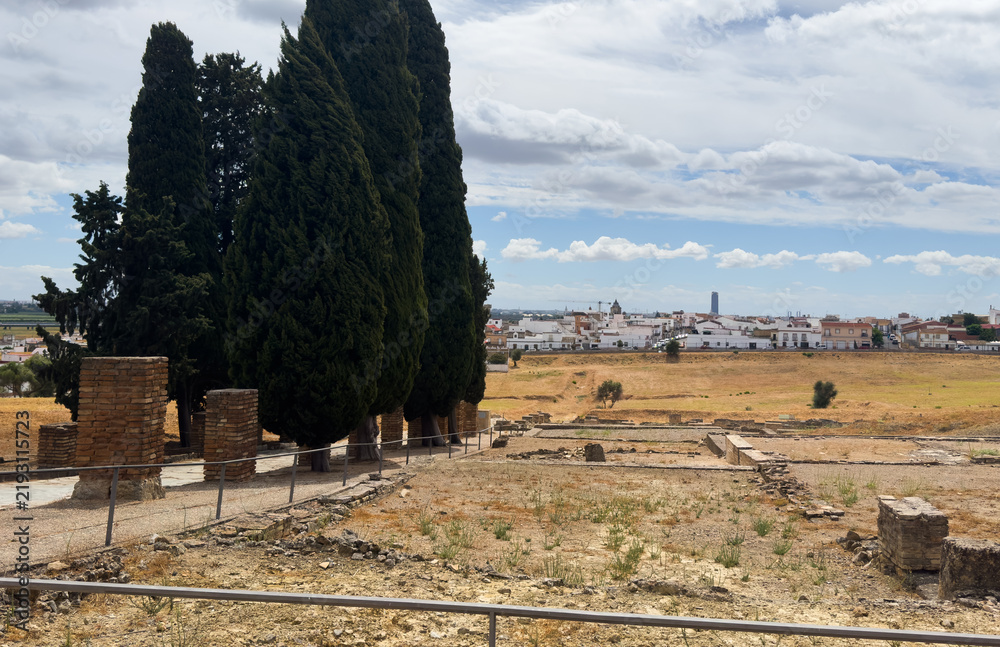 Obraz premium Italica, an ancient Roman city in Hispania; its site is close to the town of Santiponce in the province of Seville, Spain.