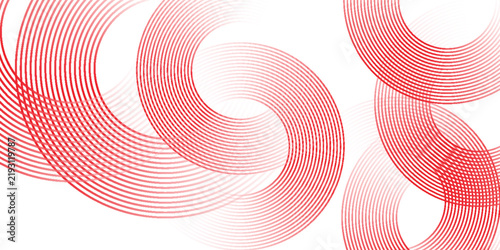 Abstract white background with red circle lines. Digital future technology concept. eps10