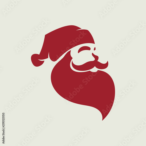 Minimalist santa claus head vector illustration