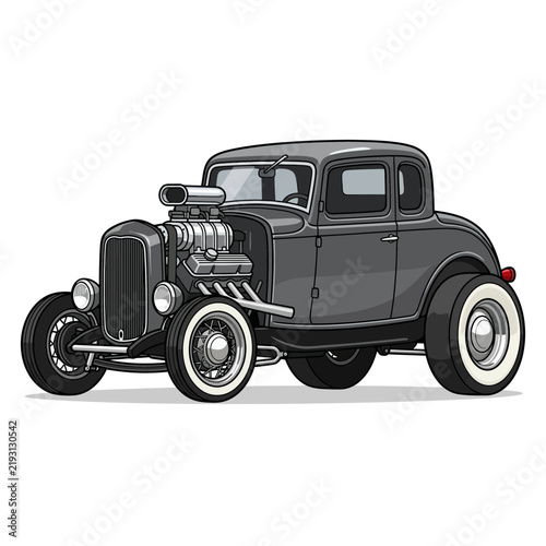 Classic Hot Rod Car Coupe Isolated Transparent Background Vintage Automotive