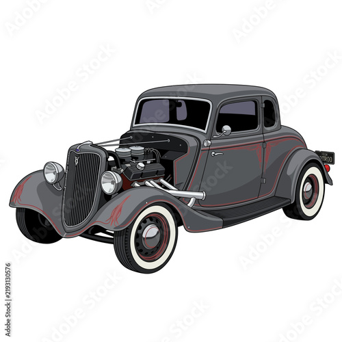Classic Hot Rod Car, Vintage Vehicle, Custom Auto