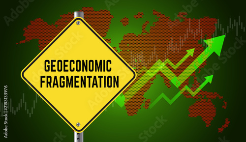 Foto Geoeconomic Fragmentation Concept Showing Shifting Markets, Strategic Uncertaint