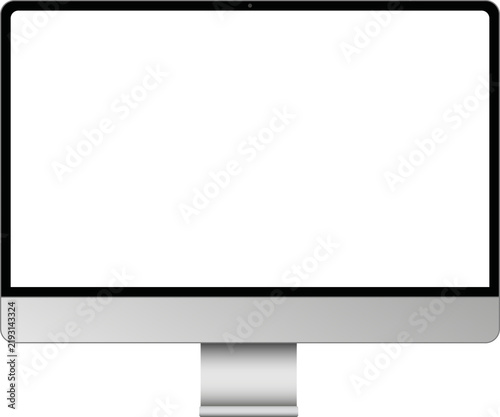 Modern Computer Monitor Mockup. Desktop PC Screen Template