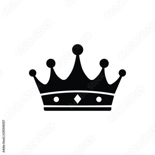 Canvastavla Simple black crown icon isolated on a white background representing royalty and