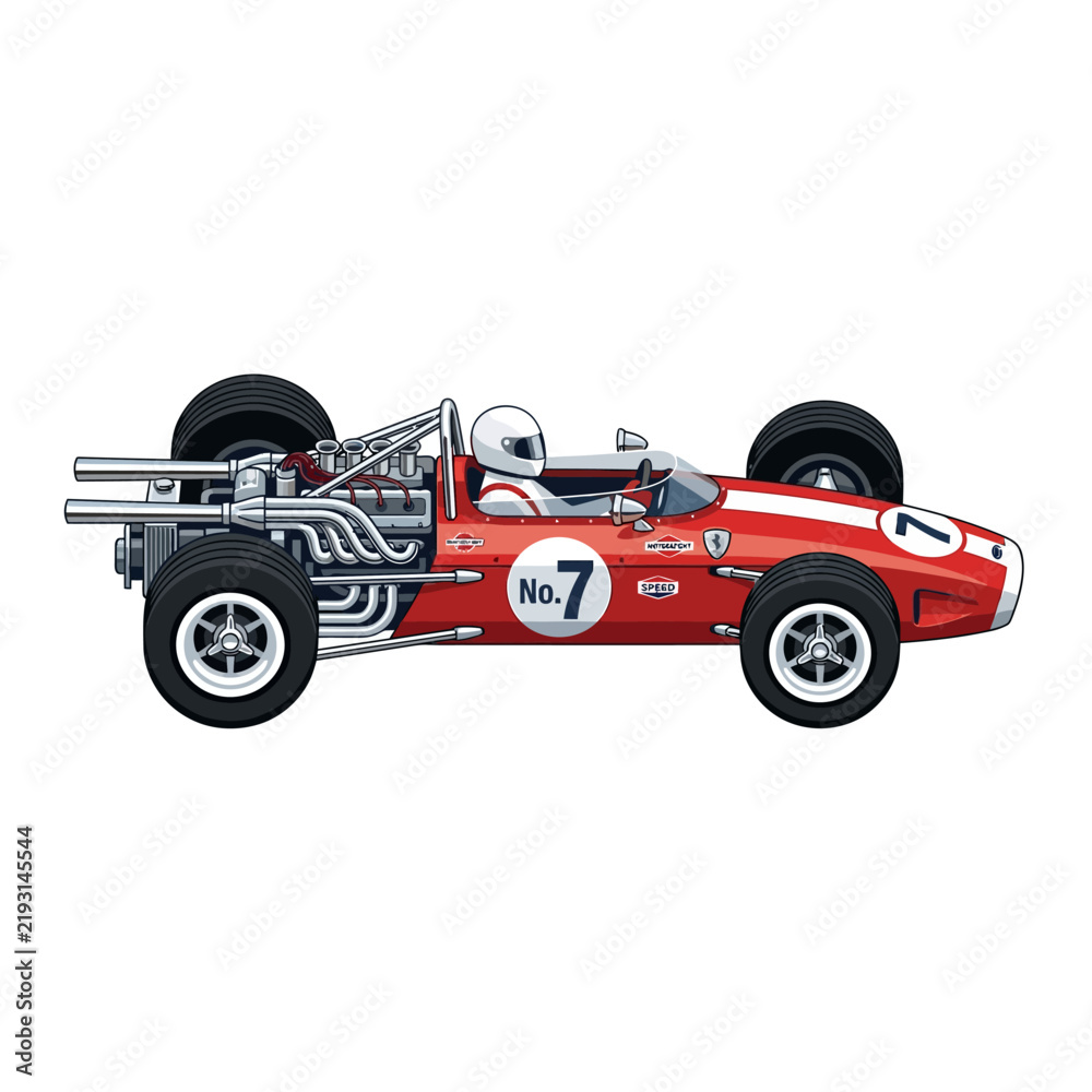 Obraz premium Vintage Racing Car - Red Formula 1 Classic