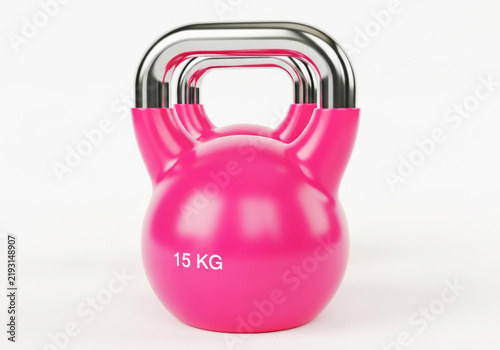 Pink sixteen kilogram kettlebell for fitness and gym workout