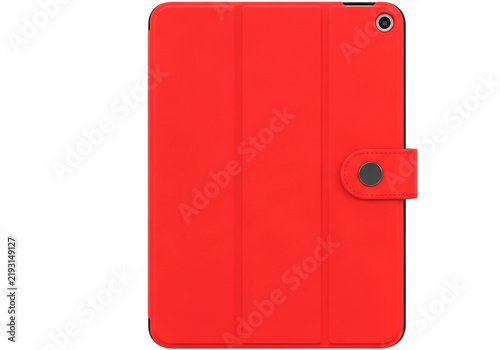 Red protective tablet case with magnetic closure