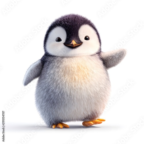 Cute Plush Penguin Toy Standing with Flippers Spread for Kids Play and Decoration