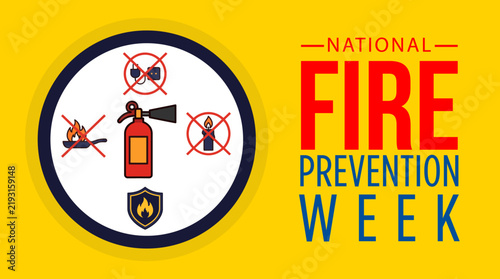 National Fire Prevention Week Banner Vector Graphic