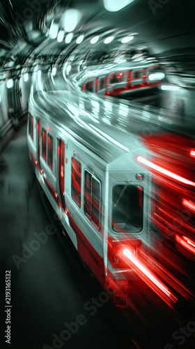 fast moving subway car