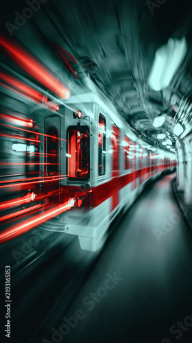 fast moving subway car