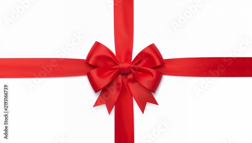 Red satin gift bow for Christmas and valentines
