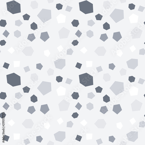 Abstract Blue 3D Geometric Seamless Pattern with Cubes, Squares and Hexagons, Futuristic Vector Background for Technology, Wallpaper and Modern Decorative Design