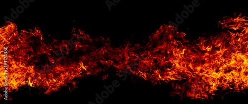 Foto Fire line with blazing flame edges