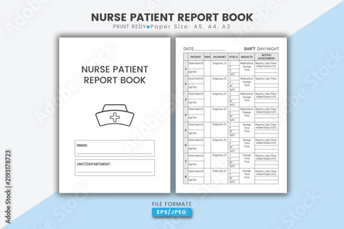 Set of Nurse Assessment Forms, Vitals Tracker, and Handoff Sheets for Hospital Staff.