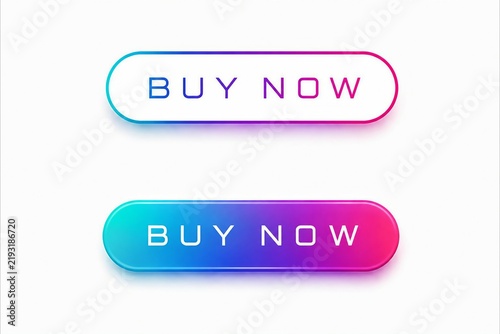 Modern buy now button with colorful gradient glow effect