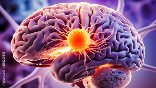 Abstract representation of an open brain with vibrant colors symbolizing creativity and ideas flow, A colorful, stylized depiction of a brain, featuring vibrant hues and glowing elements.
