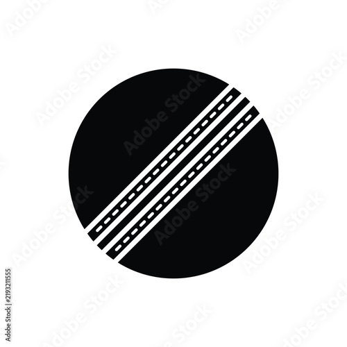 Cricket ball vector icon isolated on white background for sports tournament or game concept