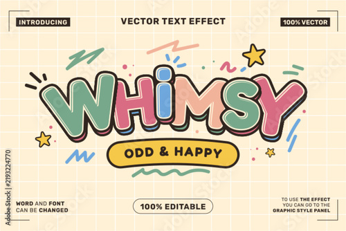 Editable Whimsy Cartoon Text Effect for Kids Poster Branding and Social Media Design