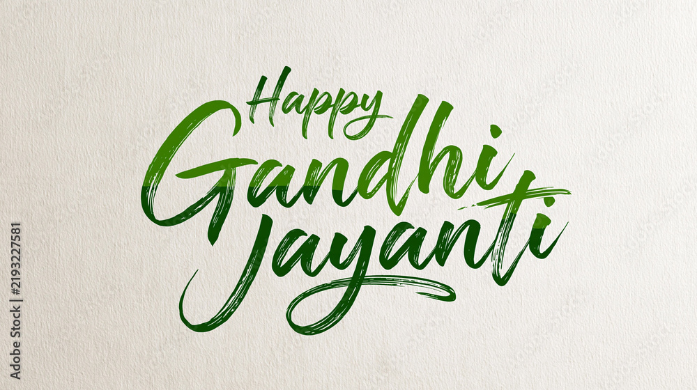 Fototapeta premium Happy Gandhi Jayanti text message on light background, concept of Indian national holiday and peace day