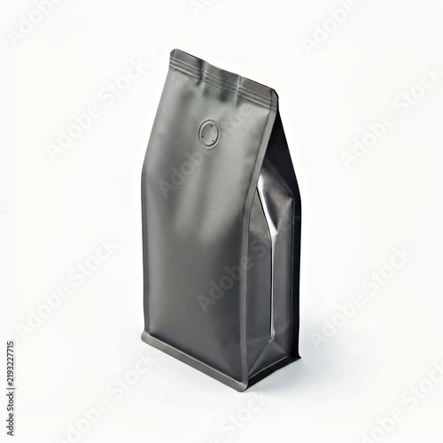 Matte Gray Stand up Coffee Bag With Valve