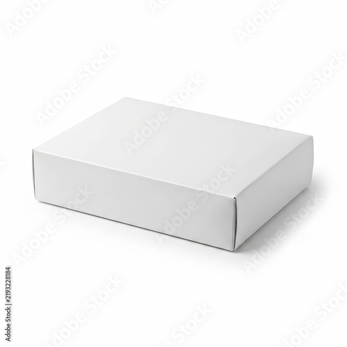 White Rectangular Empty Closed Cardboard Box