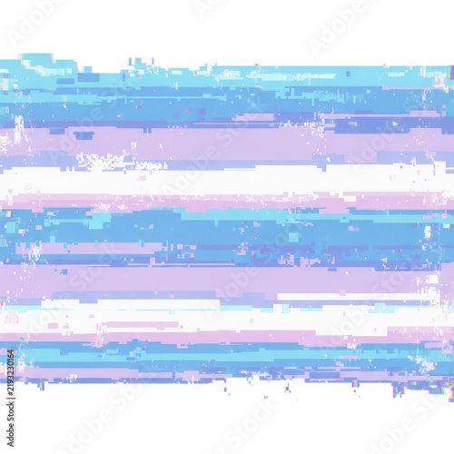 Abstract digital noise pattern with pastel blue pink and white stripes representing gender identity and pride