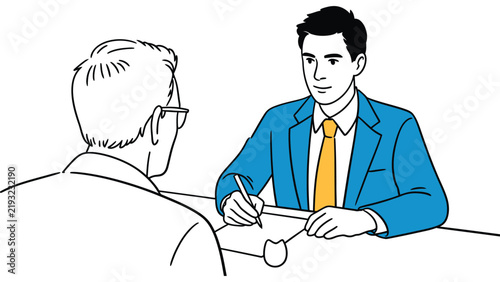 Professional Job Interview and Business Consultation Meeting Illustration