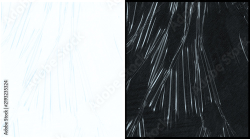 Fotografie Abstract plastic texture overlay, wrinkled transparent film background, high con