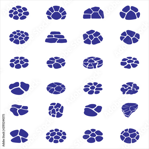 PrintStone Mosaic Patch Bundle SVG, Pebble Pattern Clipart, Abstract Rock Vector Icon Set