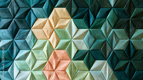 Colorful Geometric Mosaic Tile Pattern Triangle Texture Background Design