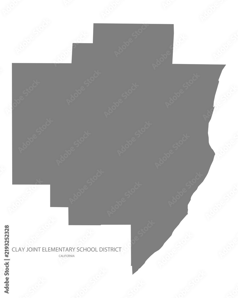 Obraz premium Clay Joint Elementary School District Map, California, USA