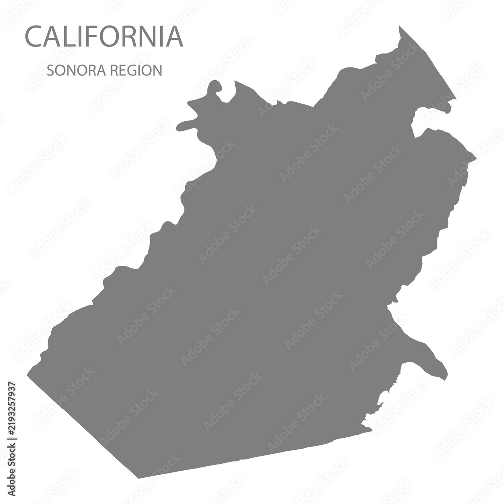 Fototapeta premium Sonora Region Map, California, USA
