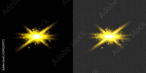 Принти на полотні A comparative analysis of light effects showcasing a brilliant starburst on cont