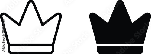Foto A comparative visual study of two distinct crown icons one outlined and the othe